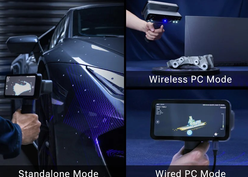 EinScan Rigil Tri-Mode 3D-Scanner mit Standalone-, Wireless-PC- und Kabel-PC-Modus